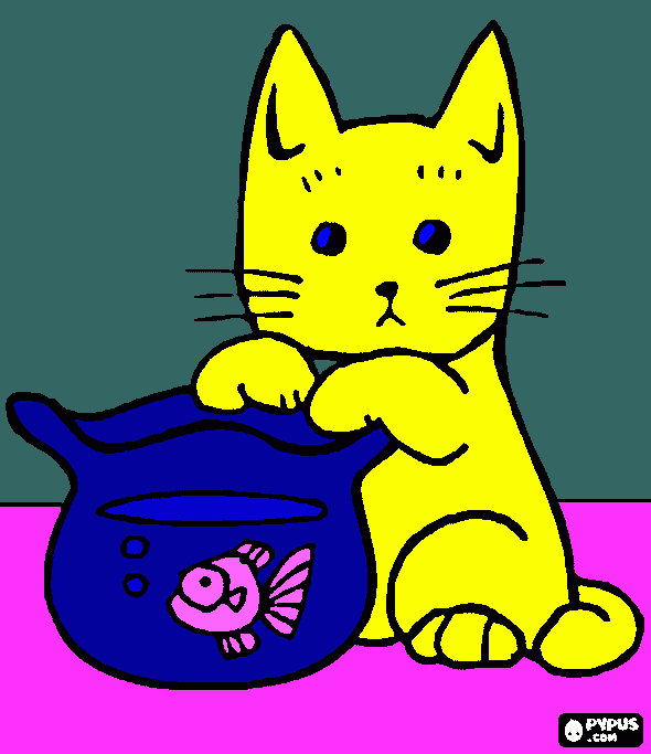 gidget and the fish coloring page