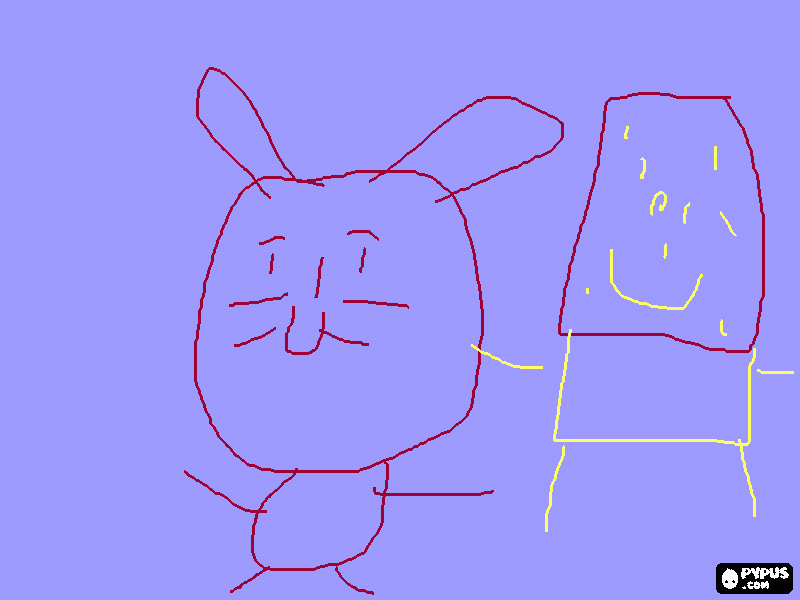 gidget with spongebob coloring page