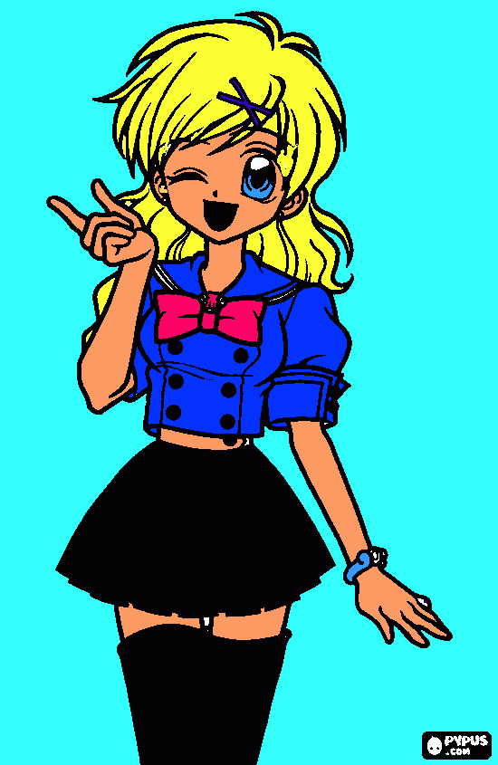 girl manga coloring page