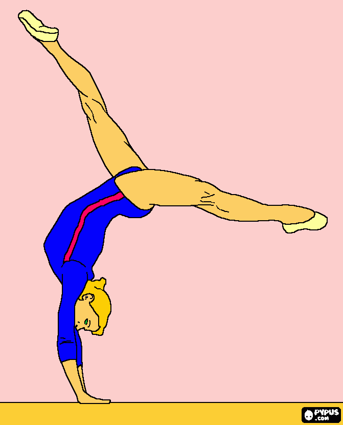 girl on beam coloring page