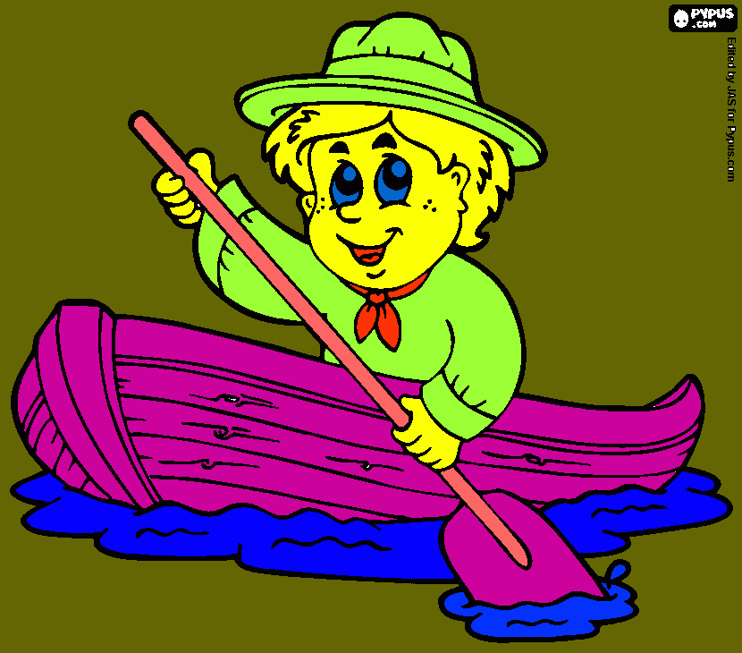 Girl Scout rowing coloring page