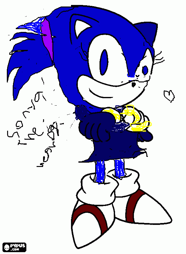 girl  verson of sonic coloring page