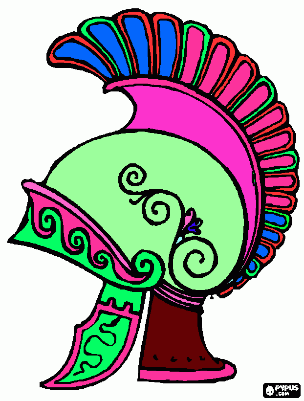 gladiator helmet coloring page