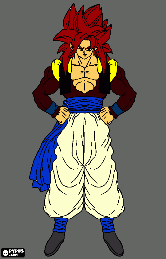 Gogeta super saiyan 4 coloring page