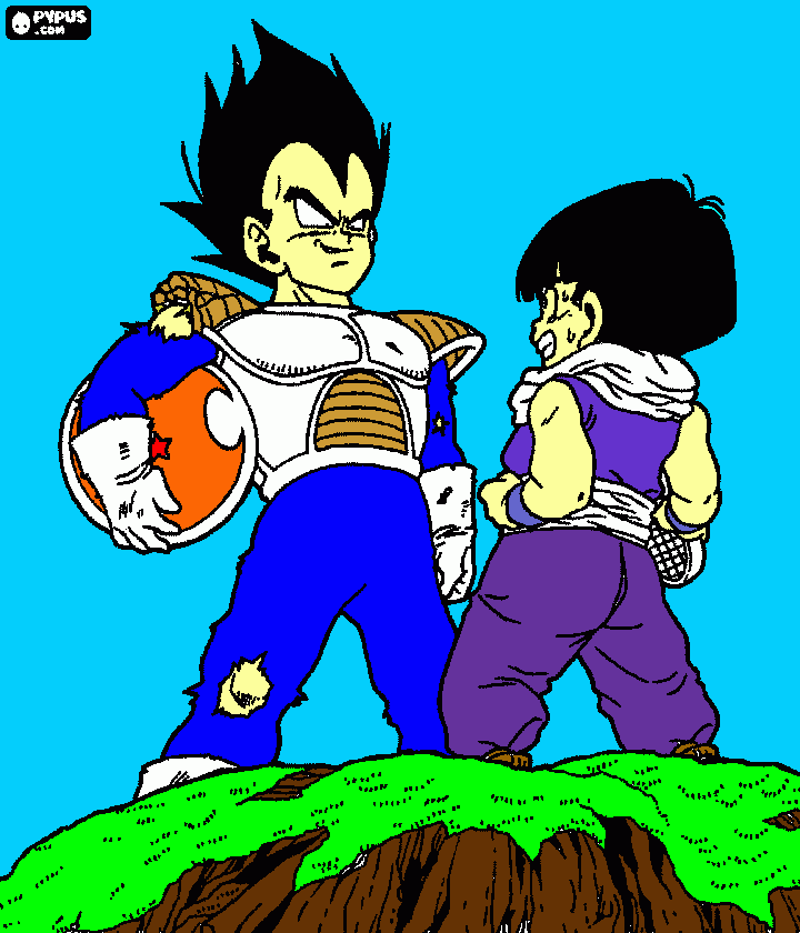 Gohan and Vegeta coloring page