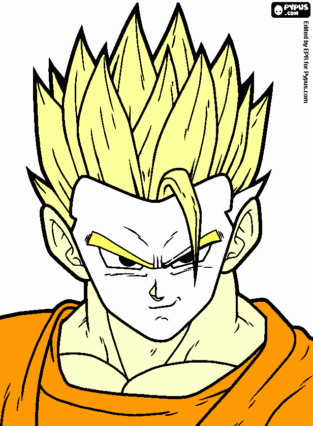 gohansupersayan coloring page