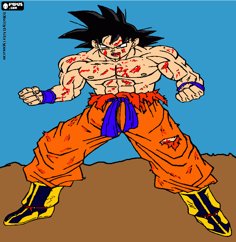 goku's bravness coloring page