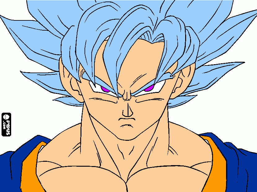 goku ssj blue coloring page