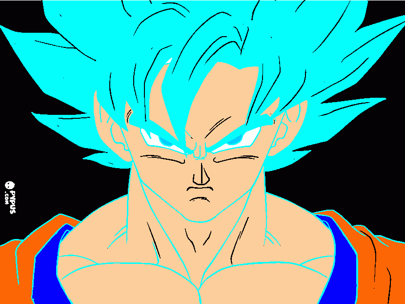 goku ssj god ssj neon coloring page