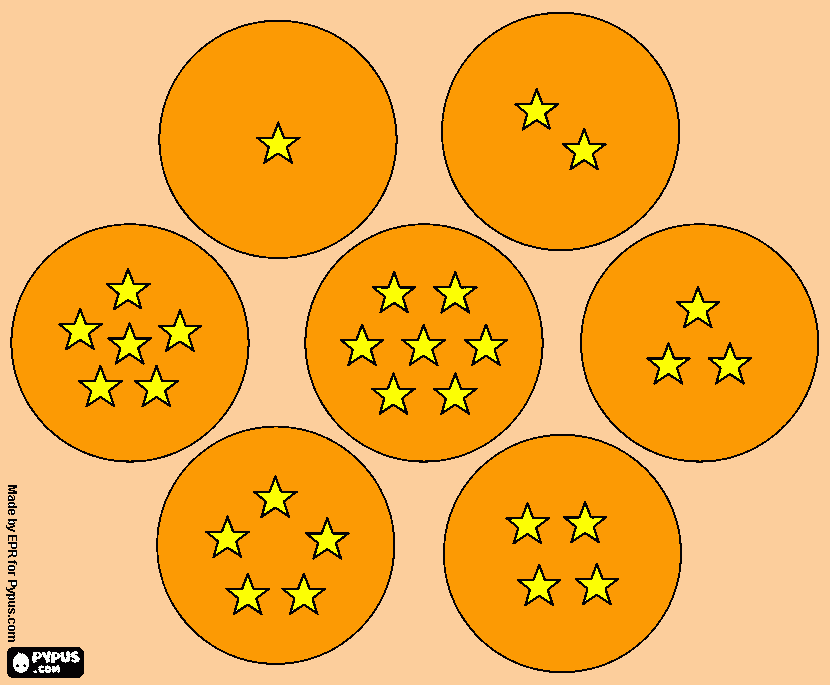 Golden Dragon Balls coloring page