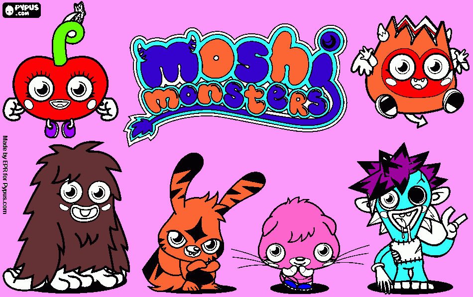 grace's moshi's coloring page