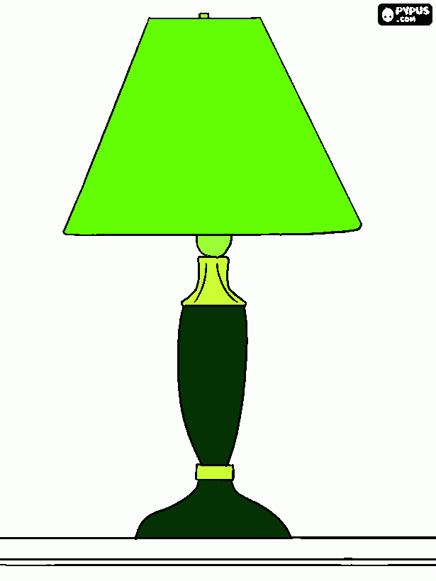 green lamp coloring page