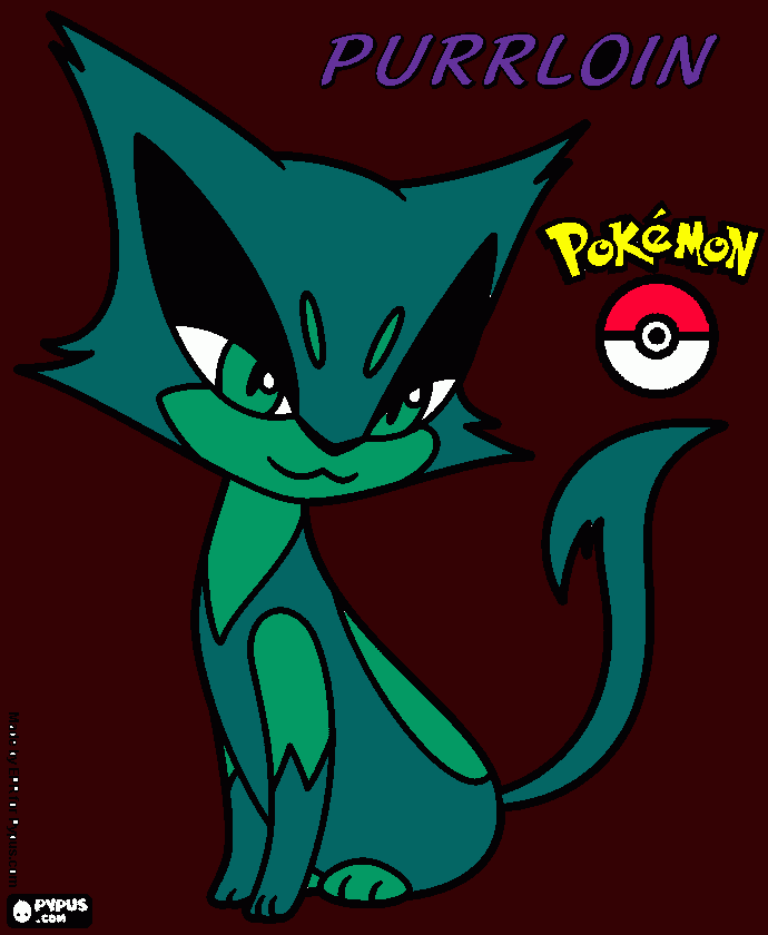 green purrloin coloring page