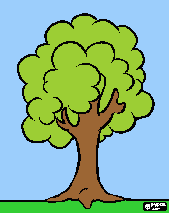 green tree coloring page