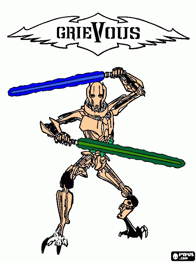 Grievous coloring page