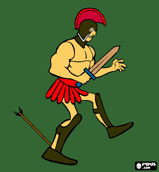 guy shot in the leg by arrow coloring page