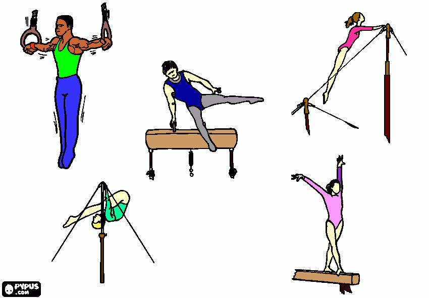 gymnastic drawing coloring page