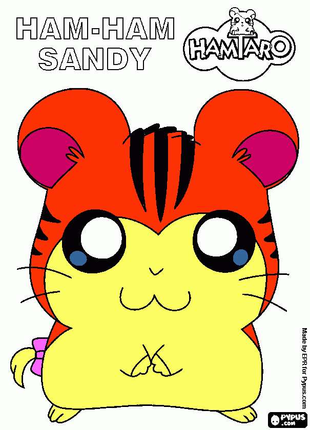 ham ham sandy coloring page