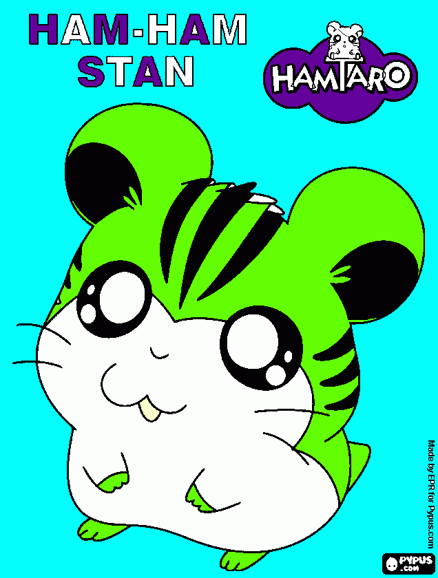 ham ham stan hamster coloring page