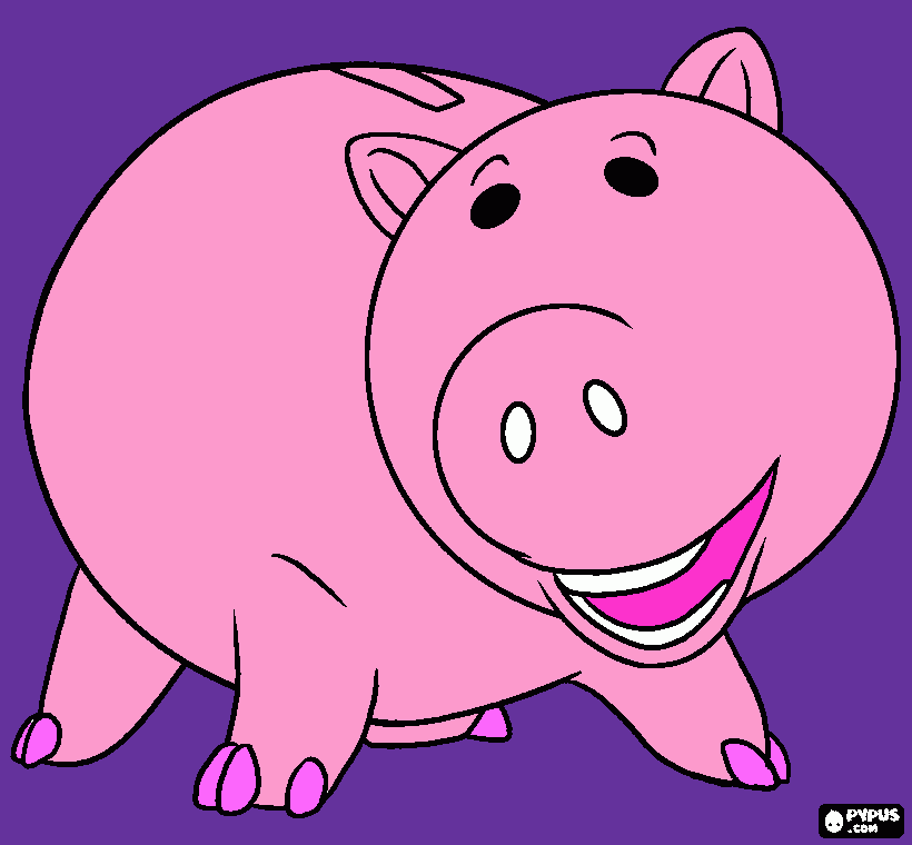 hamm the pig bank coloring page