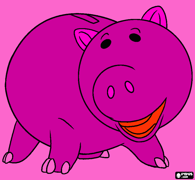 hamm the piggy bank coloring page