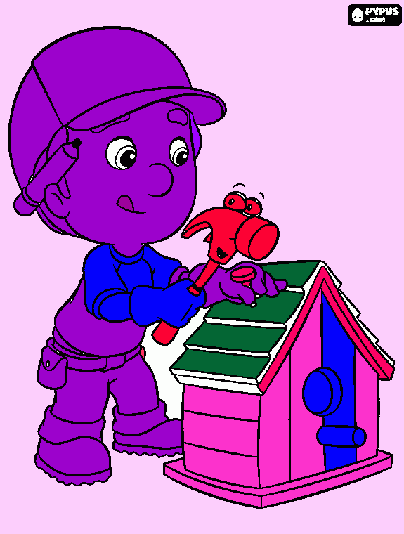 Handy and his hammer Pat coloring page