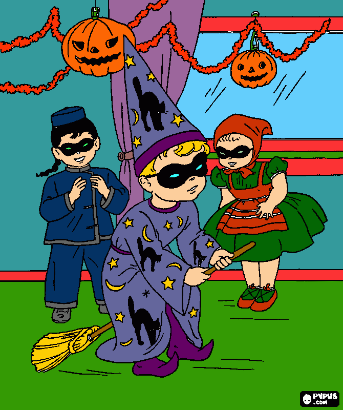 happy halloween coloring page
