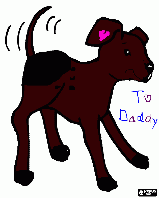 Happy  puppy coloring page