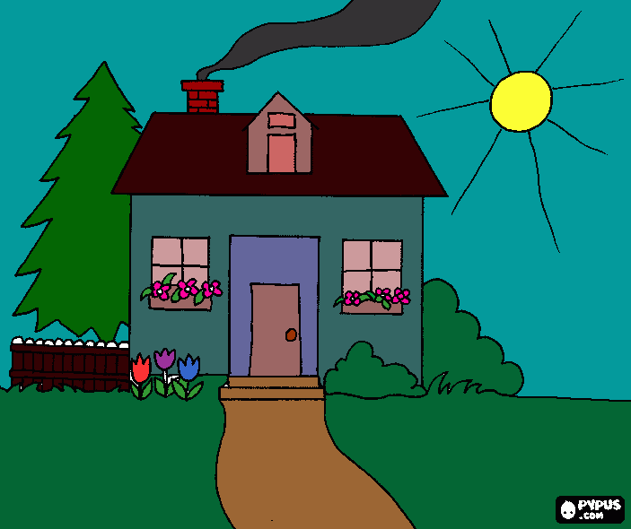 happy spring coloring page