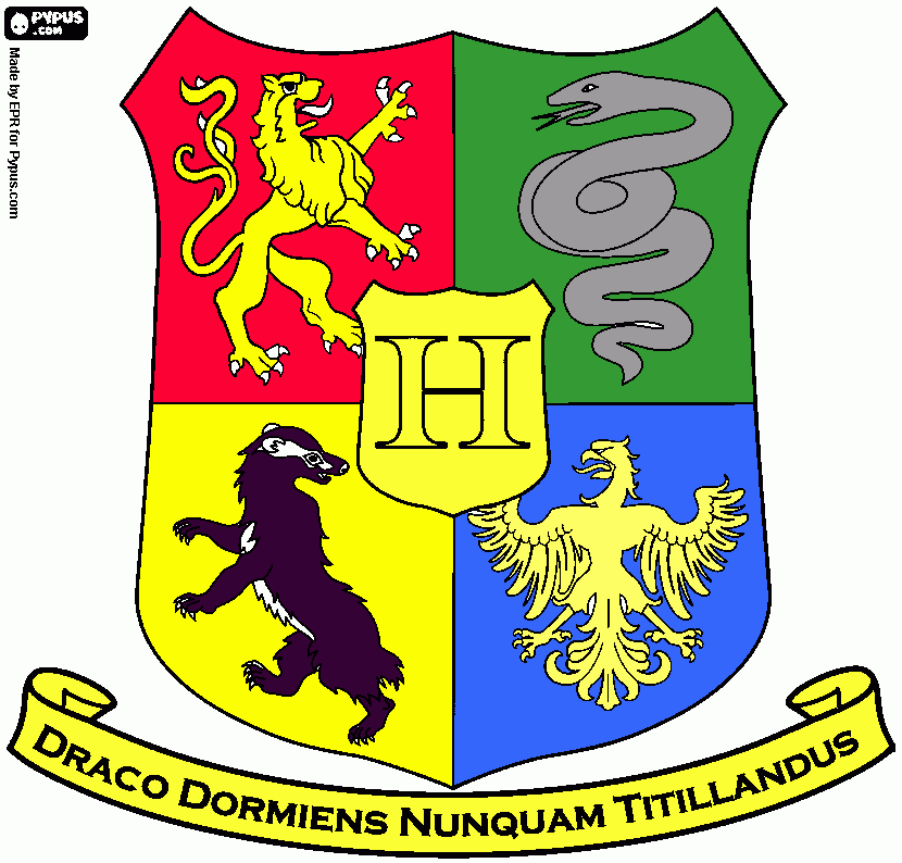 harry potter coat of arms coloring page