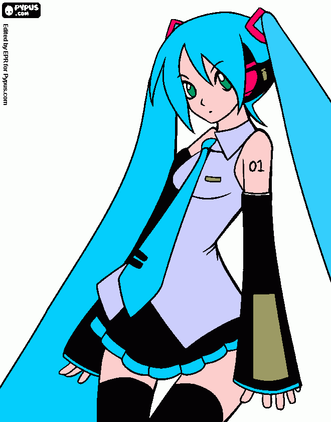 Hatsune Miku, dibujo pintado coloring page