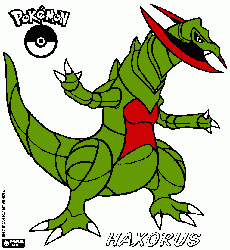 haxorus coloring page