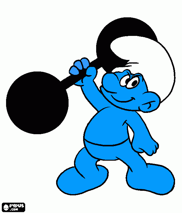 hefty smurfy coloring page