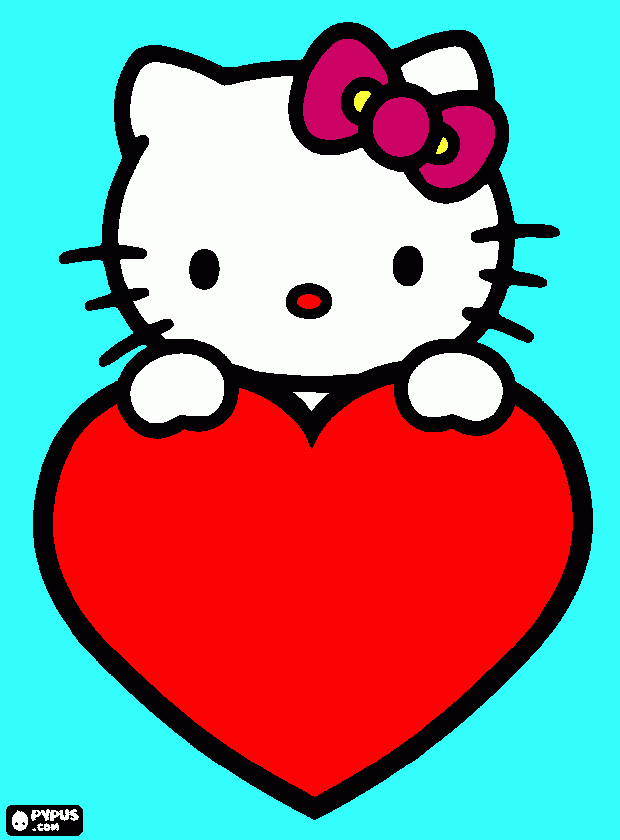 hello kitti coloring page
