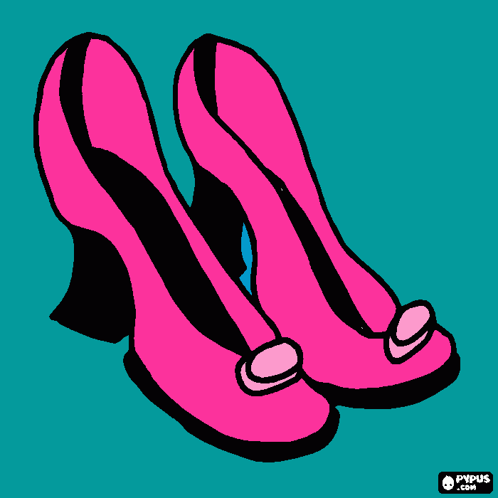 high heel shoes coloring page