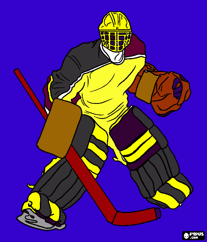 hockey player coloring page