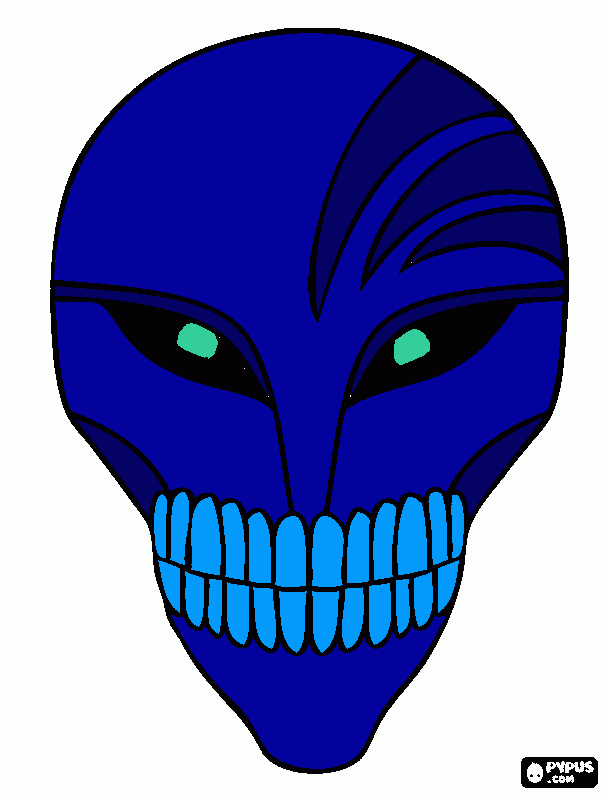 hollow mask blue coloring page