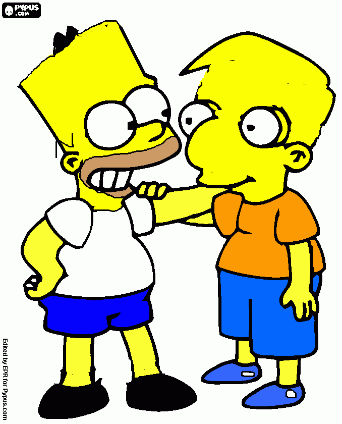 homer bart coloring page