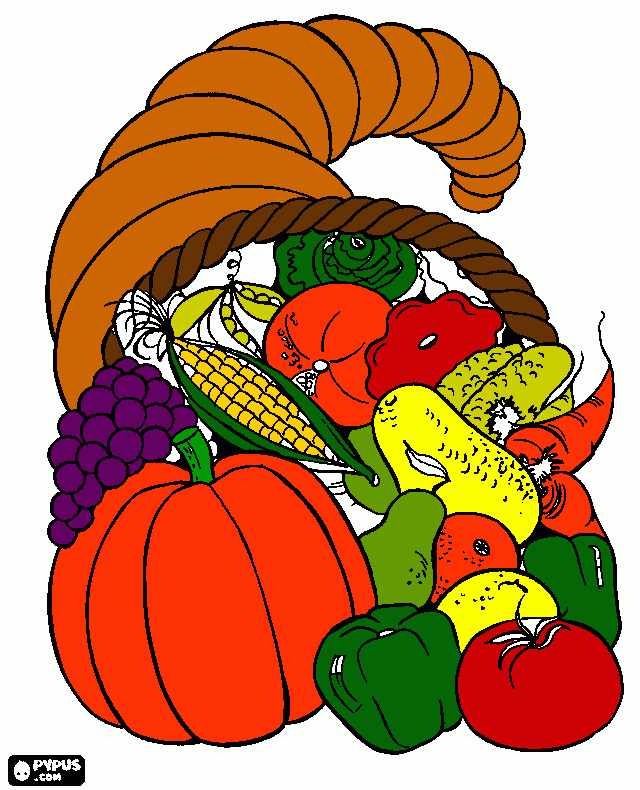 horn of plenty coloring page