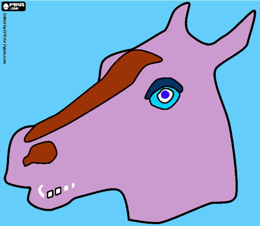 horse head mask coloring page