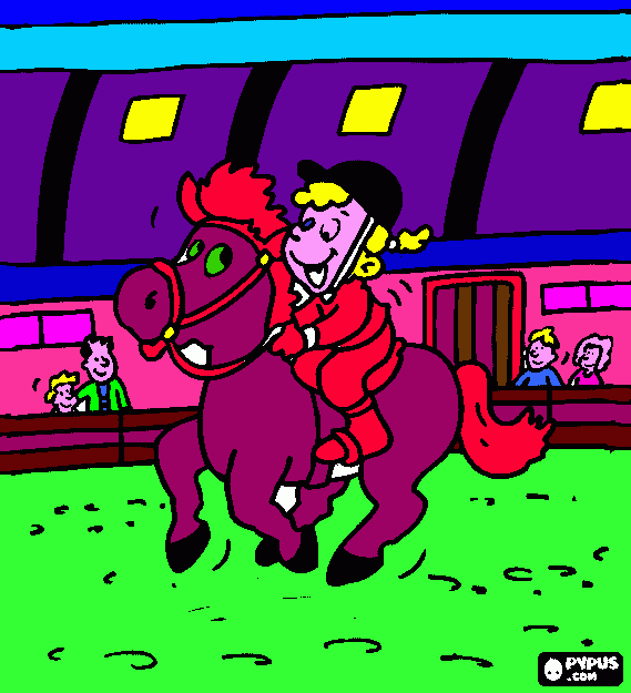 horse riding coloring page