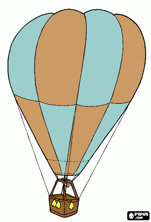 hot airballon coloring page