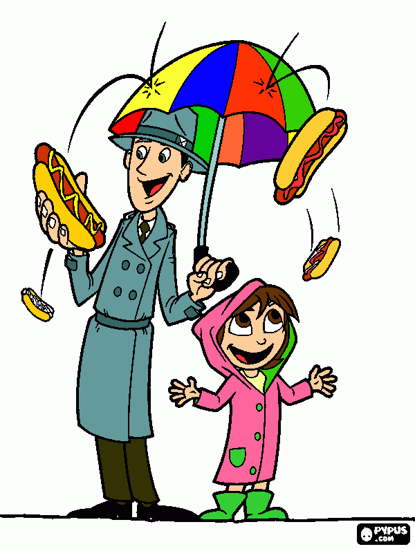 hot dog picture coloring page