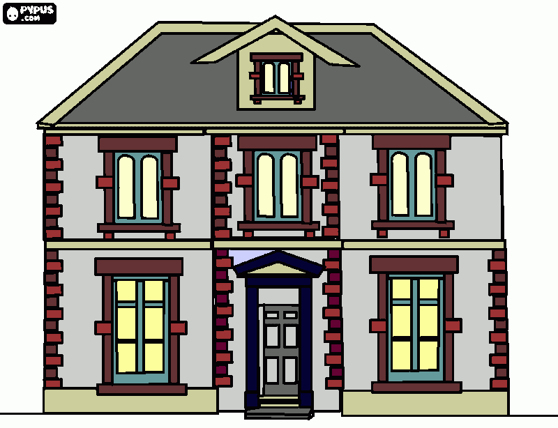 house for preschool coloring page