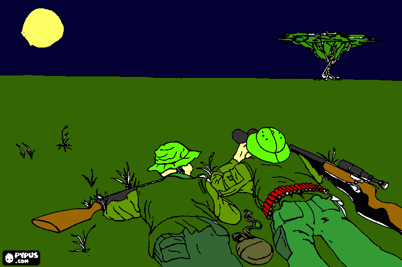 hunting page coloring page