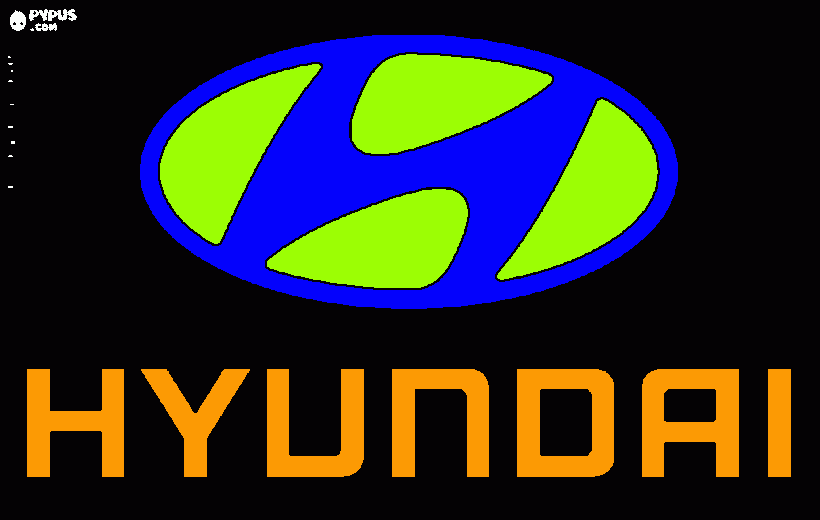 hyundai logo coloring page