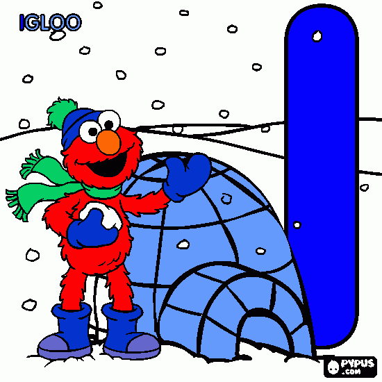 I is for Igloo coloring page