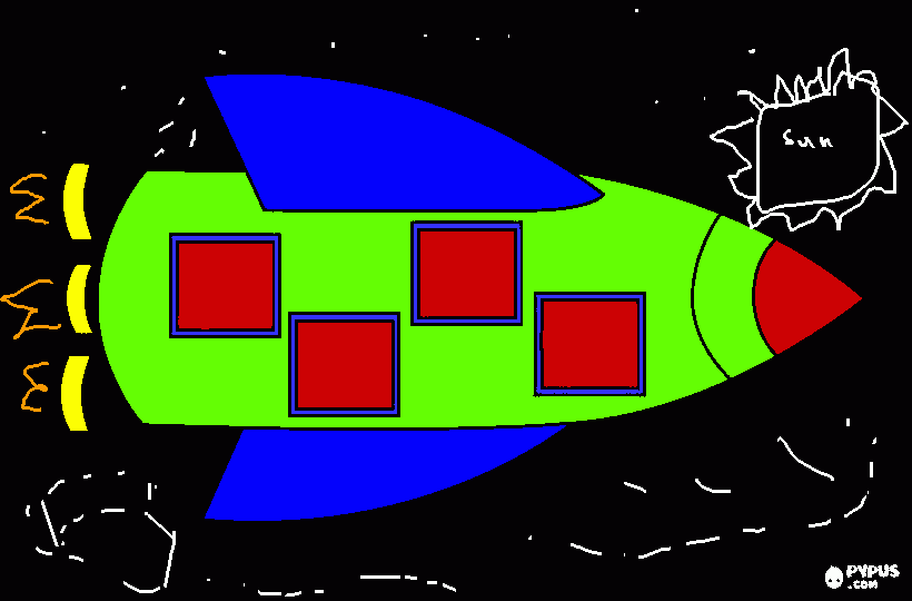 I like rockets coloring page