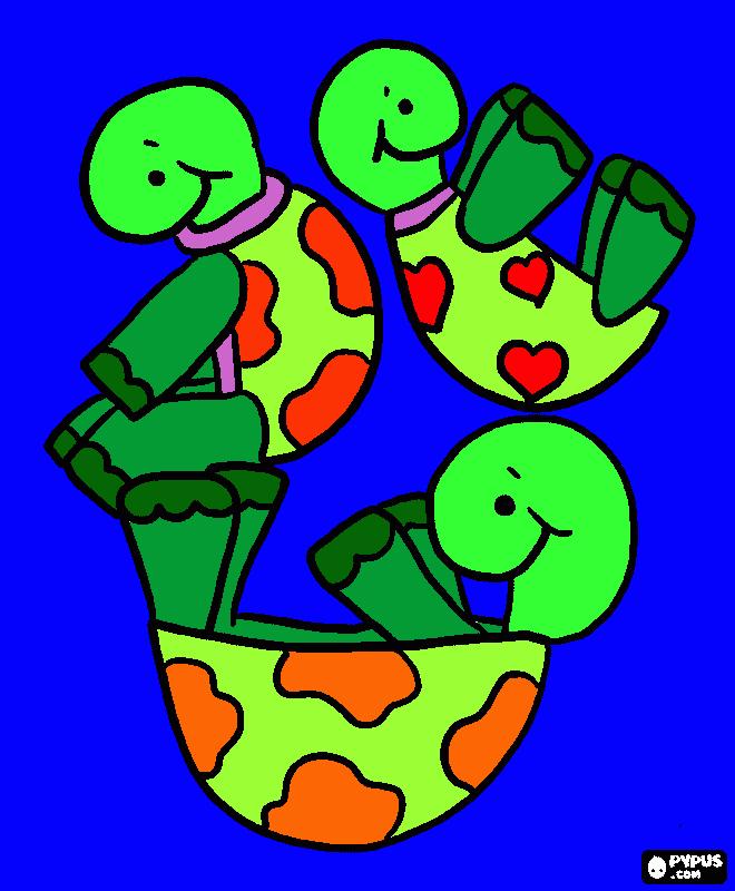i like you and turtlres coloring page