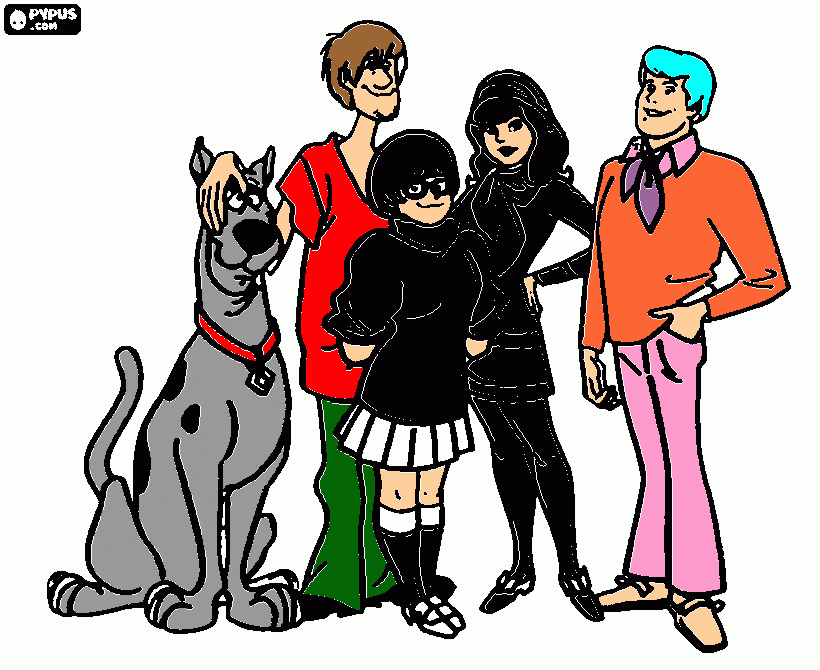 I love Daphne and Velma so much so that's why I made wear everything black and white  coloring page